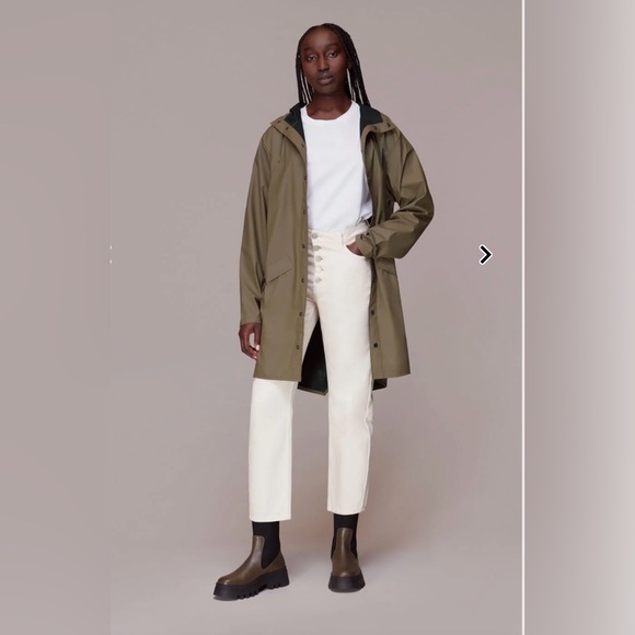 RAINS Long Jacket Unisex Wood/Brown Size Small Raincoat &150 NWT Waterproof - Picture 4 of 12